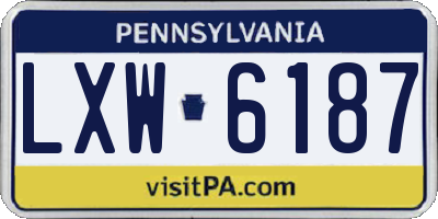 PA license plate LXW6187