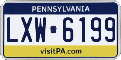 PA license plate LXW6199