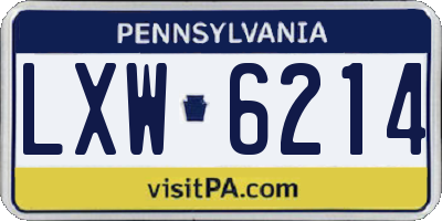 PA license plate LXW6214