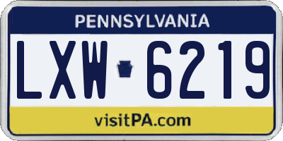 PA license plate LXW6219