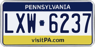PA license plate LXW6237