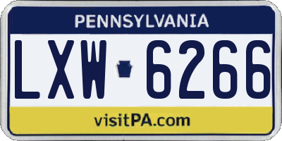 PA license plate LXW6266
