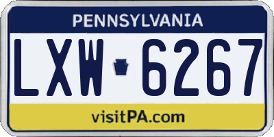 PA license plate LXW6267