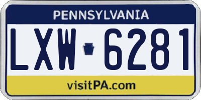 PA license plate LXW6281