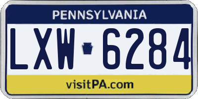 PA license plate LXW6284