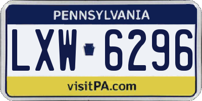PA license plate LXW6296