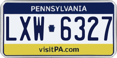 PA license plate LXW6327
