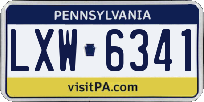 PA license plate LXW6341