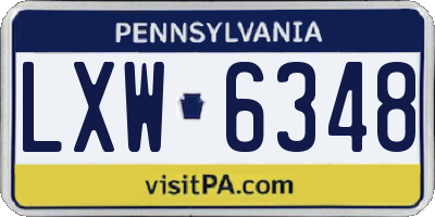 PA license plate LXW6348