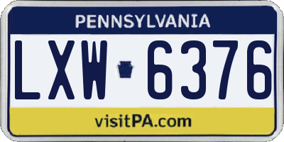 PA license plate LXW6376