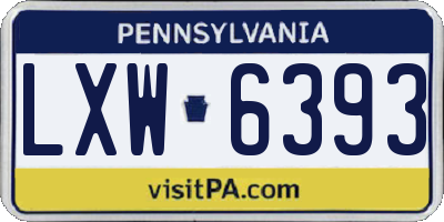 PA license plate LXW6393