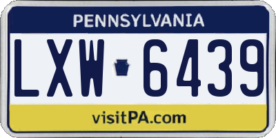 PA license plate LXW6439