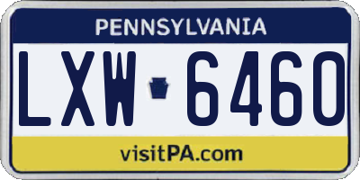 PA license plate LXW6460