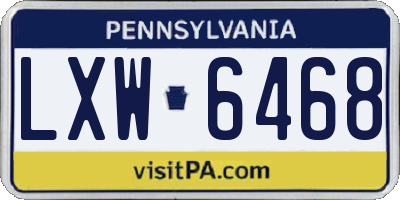 PA license plate LXW6468