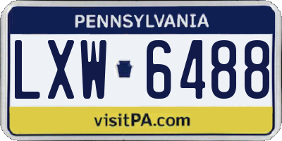 PA license plate LXW6488