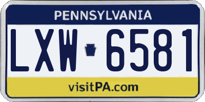 PA license plate LXW6581