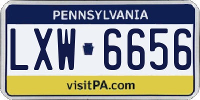 PA license plate LXW6656