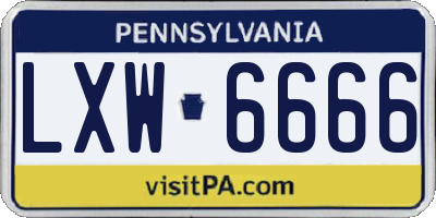 PA license plate LXW6666
