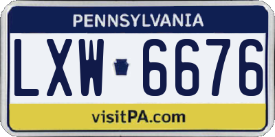 PA license plate LXW6676
