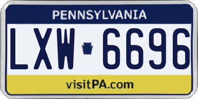 PA license plate LXW6696