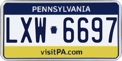 PA license plate LXW6697