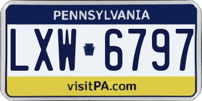 PA license plate LXW6797