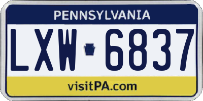 PA license plate LXW6837