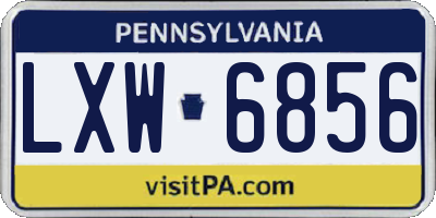 PA license plate LXW6856