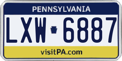 PA license plate LXW6887