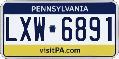 PA license plate LXW6891