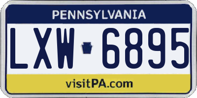 PA license plate LXW6895