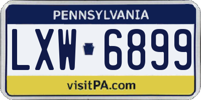 PA license plate LXW6899