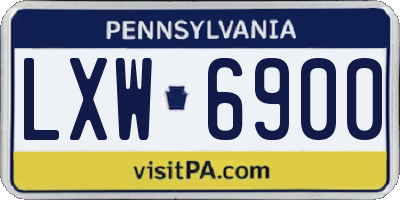 PA license plate LXW6900