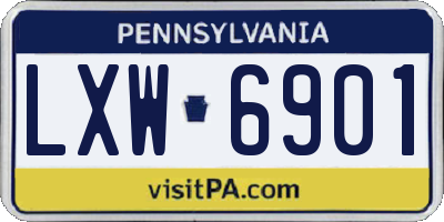 PA license plate LXW6901