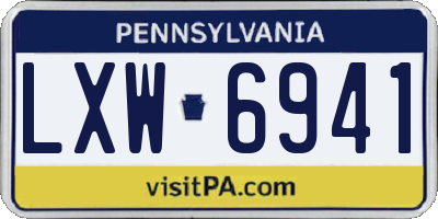 PA license plate LXW6941