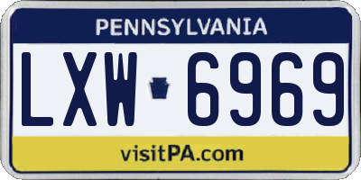 PA license plate LXW6969