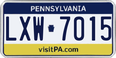 PA license plate LXW7015