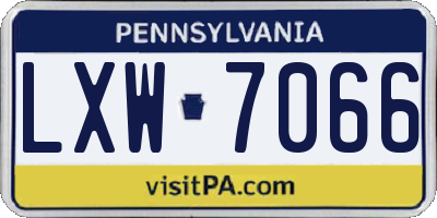 PA license plate LXW7066
