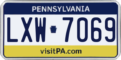 PA license plate LXW7069