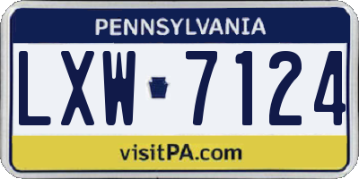 PA license plate LXW7124