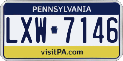 PA license plate LXW7146