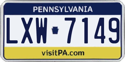 PA license plate LXW7149