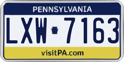 PA license plate LXW7163