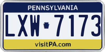 PA license plate LXW7173
