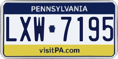 PA license plate LXW7195
