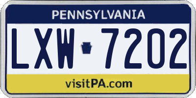 PA license plate LXW7202