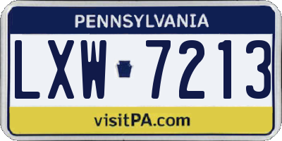 PA license plate LXW7213