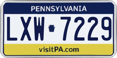 PA license plate LXW7229