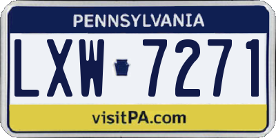 PA license plate LXW7271