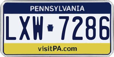 PA license plate LXW7286